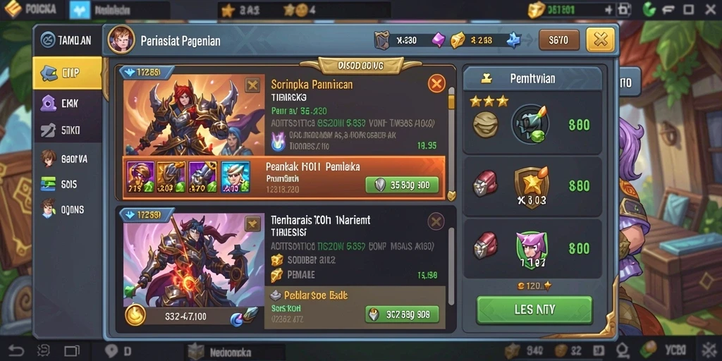 Screenshot menampilkan antarmuka permainan yang menarik dan mudah digunakan.