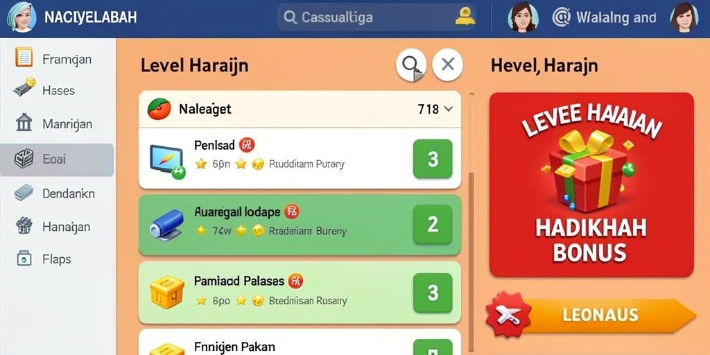 Screenshot menampilkan antarmuka permainan yang menarik dan mudah digunakan.